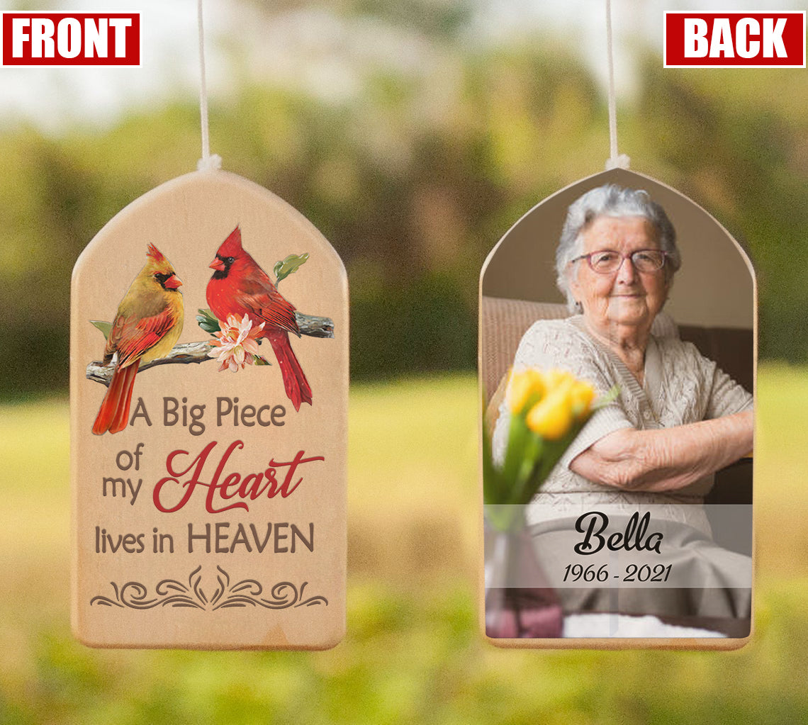 A big piece of my HEART lives in HEAVEN - Personalized Wind Chimes