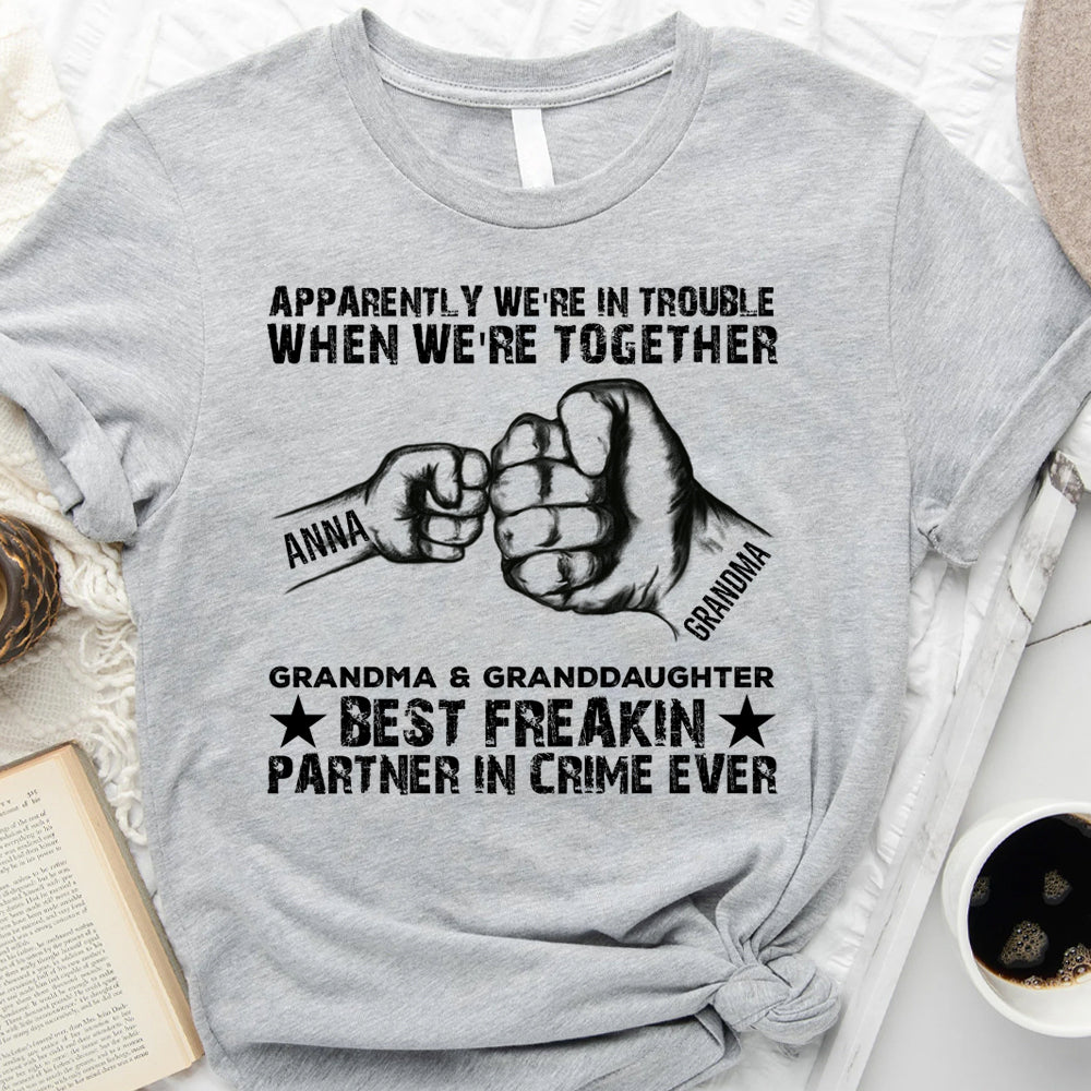 Grandma GrandKids Best Partner In Crime Family Tshirt, DIY Shirt For Grandma