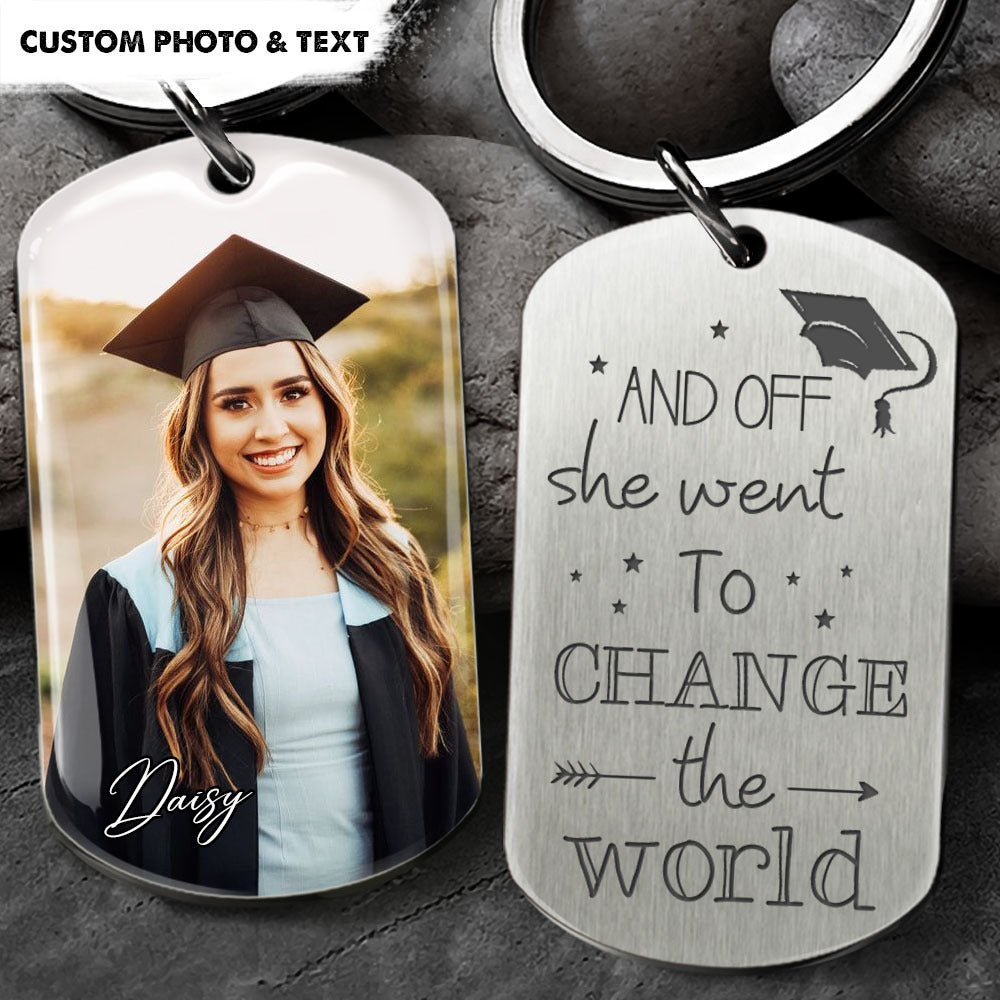 And Off Graduation Metal Keychain, Graduation Gift