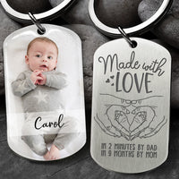 Thumbnail for This baby is made with love Photo Metal Keychain, Gift for new mom new dad