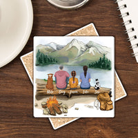 Thumbnail for Family Square Stone Coasters Gifts For The Whole Family - Hiking - Jonxifon