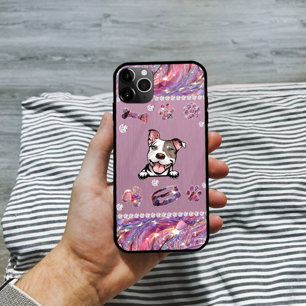 Pink Stone Dog - Customized Phone Case