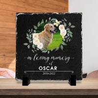 Thumbnail for Pet Memorial Stone with Photo - Square Slate Photo