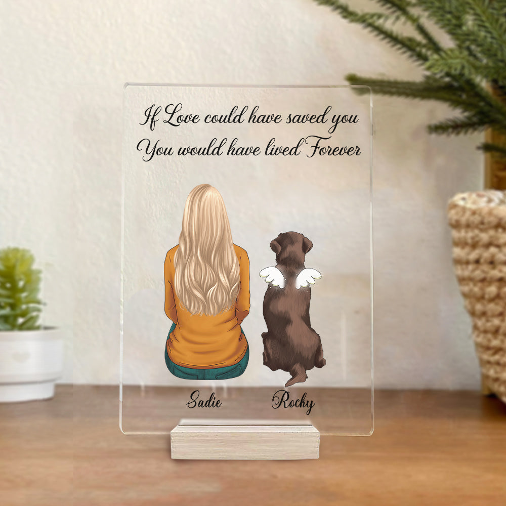 Owner and Pet, Loss Sympathy - Personalized Acrylic plaque