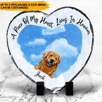 Thumbnail for Loving From Heaven Above - Personalized Heart-Shape Photo Slate, Pet Memorial Gift