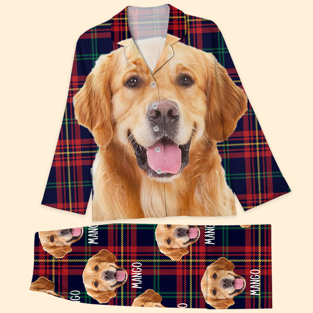 Personalized Custom Face Dog Cat Winter Pattern Pajamas Set, Funny Gift For Pet Lovers YHN-THUY