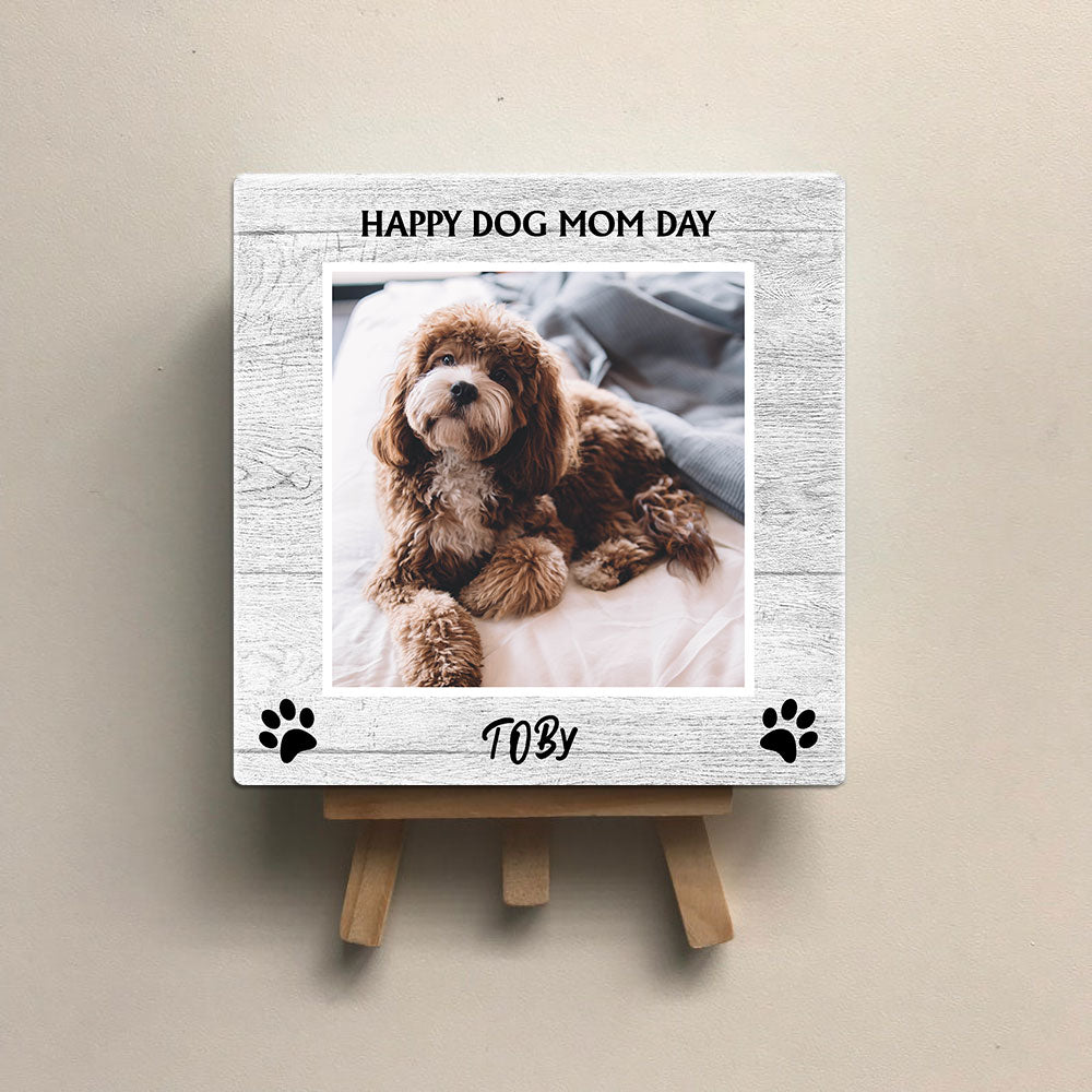 Personalized Gift For Dog Lovers,Square Stone Album-Happy Dog Mom Day - Jonxifon