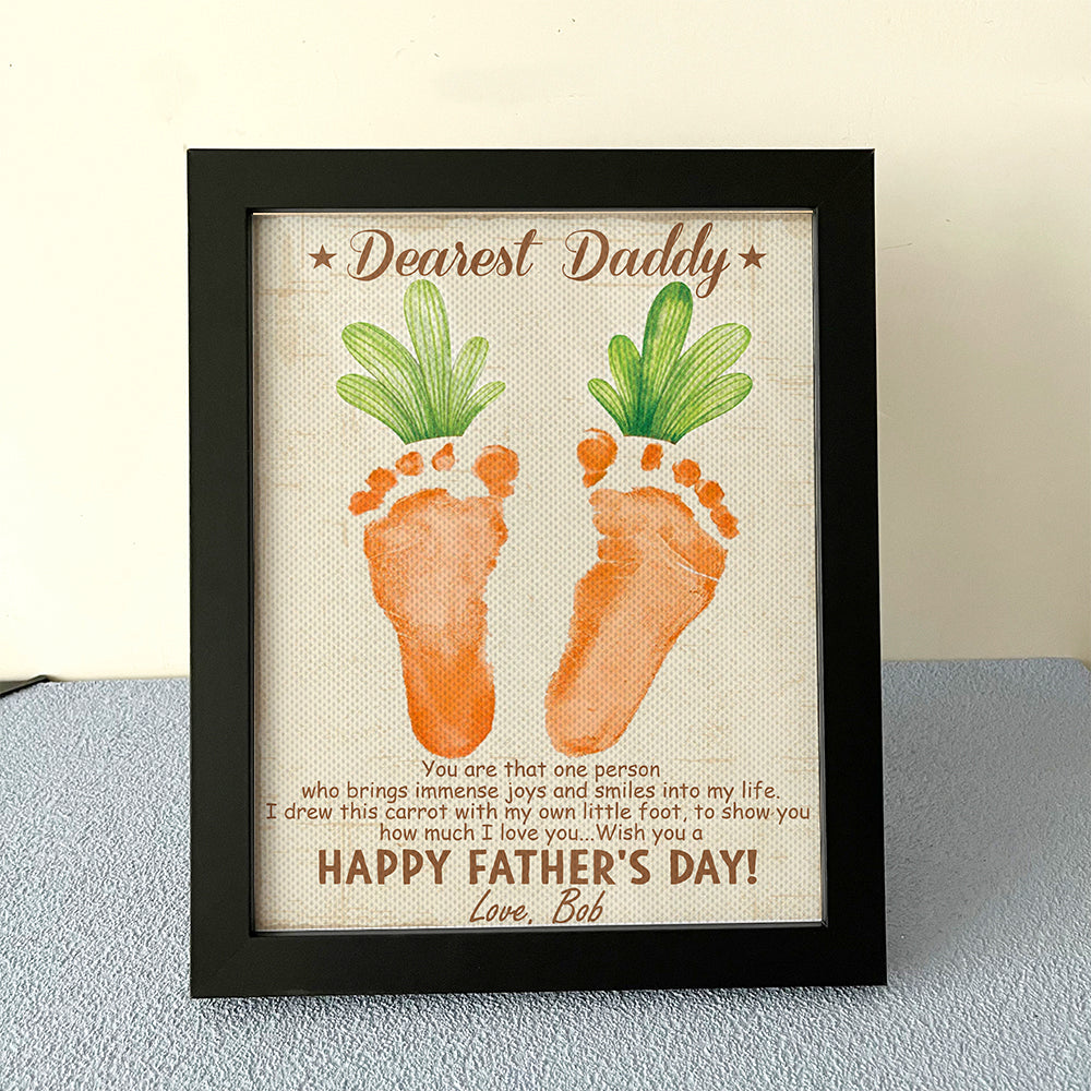 Dearest Daddy Handprint Art Craft Photo Frame, Kids Footprint