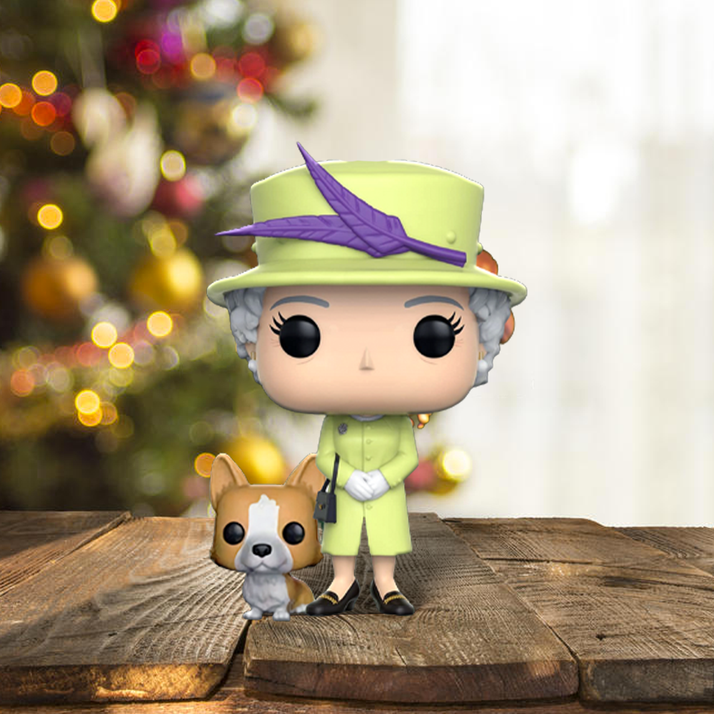 Queen Elizabeth II with Corgi - Christmas Table Ornament