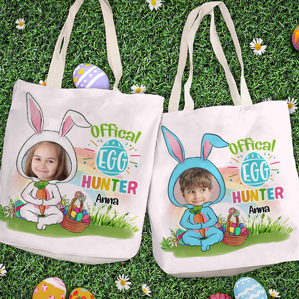 Personalized Easter Custom Face Kid Tote Bag, Gift For Grandchild Mom Grandma JonxiFon