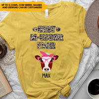 Thumbnail for Cow Mom Leopard Pattern - Personalized Custom T-shirts, Gifts for Cow Lovers, Cattle Farmer