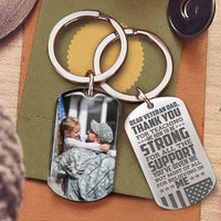 Thumbnail for Dear Veteran Dad Photo Metal Keychain, Gift for Father's day, Veteran Dad