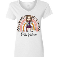 Thumbnail for Teacher Rainbow T-Shirt, Kindergarten Elementary Teacher Tee CustomCat