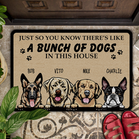 Thumbnail for A Bunch Of Dogs In This House - Personalized Dog Doormat - Jonxifon