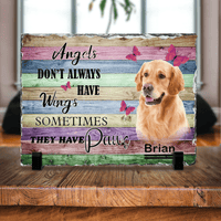 Thumbnail for Angels Don't Always Have Wings, Pet Memorial Slate Photo - Dog Cat Loss Gifts - Jonxifon