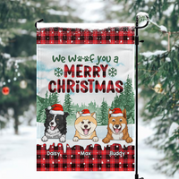 Thumbnail for Personalized Christmas Pattern We Woof You Dog Flag, House Decor CHI-YEN