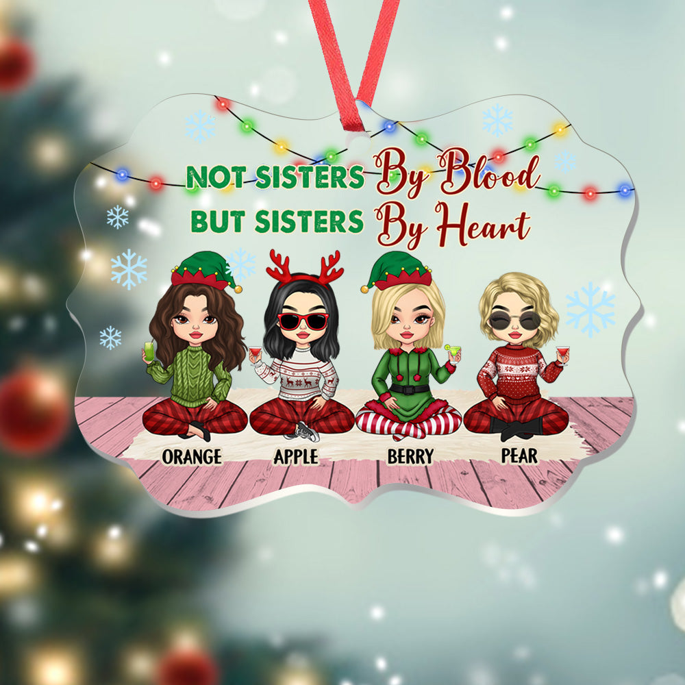 Personalized Besties Friends Sisters Forever Acrylic Ornament, Customized Holiday Ornament CHI-YEN