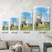 Thumbnail for Canvas Pisa Tower Print, Fluffy Dog & Cat Memorial Gifts - Jonxifon