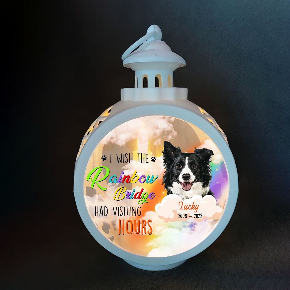 I Wish The Rainbow Bridge Dog Cat LED Light Ornament, Memorial Gift