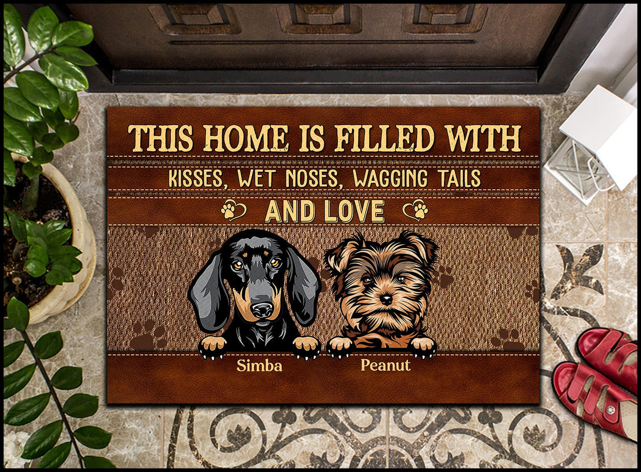 This Home Is Filled With Dog - Personalized Family Doormat - Jonxifon