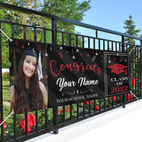 Thumbnail for Congrats Photo Graduation Banner , Glitter Banner