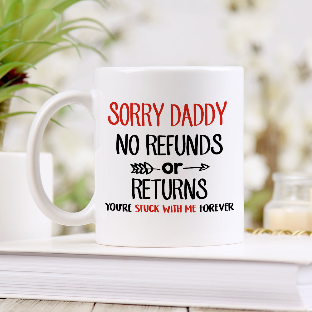 No Refunds Or Returns - Personalized white mug