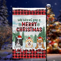 Thumbnail for Personalized Christmas Pattern We Woof You Dog Flag, House Decor CHI-YEN