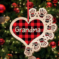 Thumbnail for Gift For Grandma Hands Christmas Wood Ornament, Customized Holiday Ornament CHI-YEN