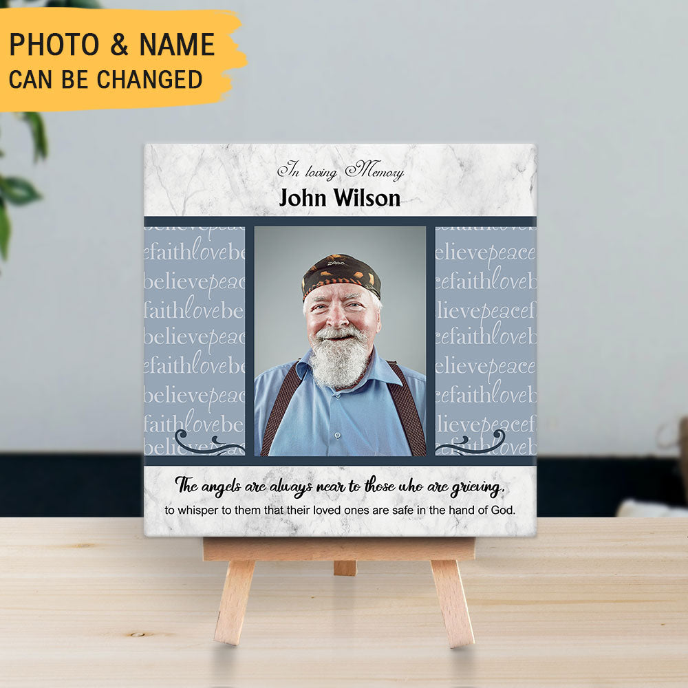 Personalized Memorial Square Stone Album-In Loving Memory-The Angels' Wishes - Jonxifon