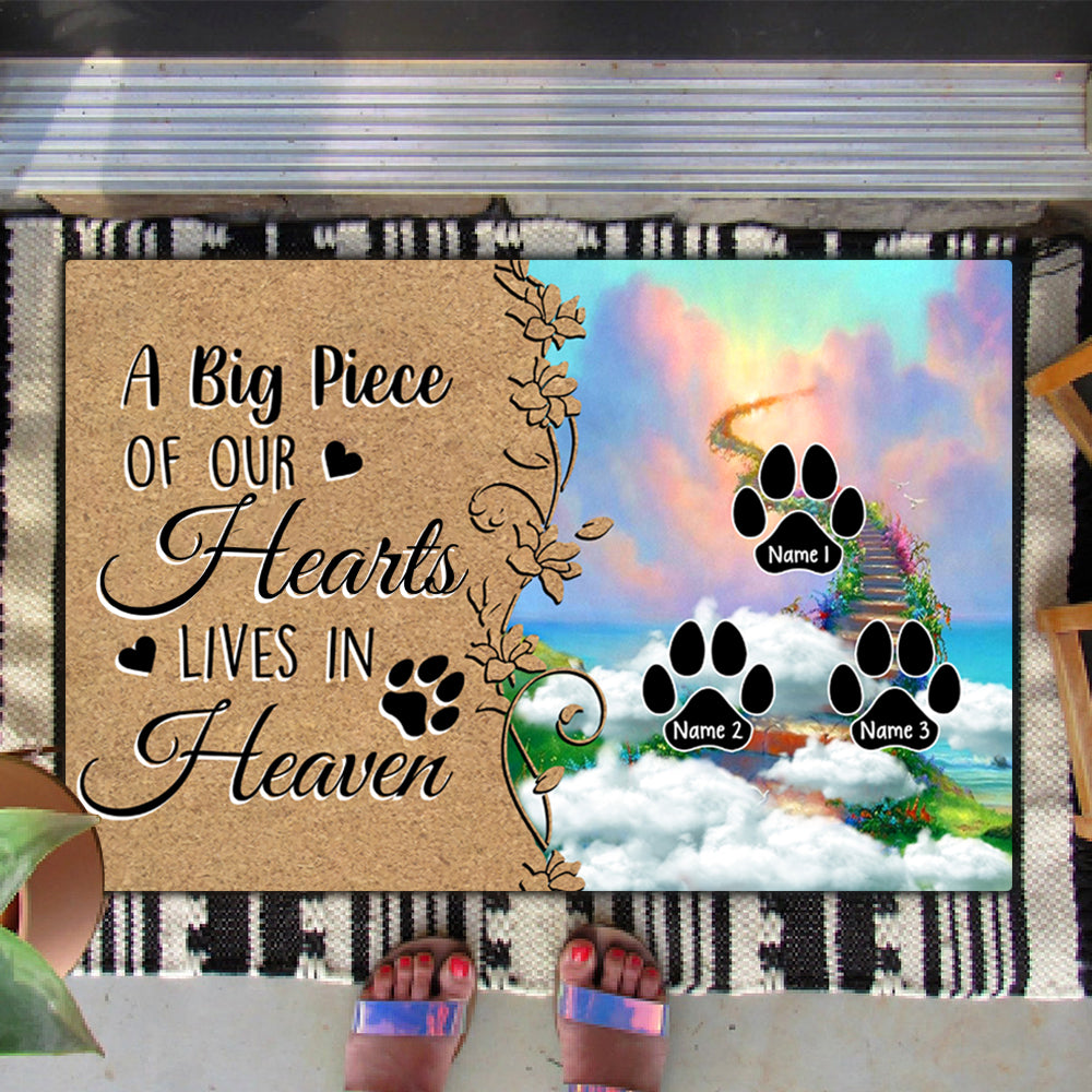 A Little Bit Of Heaven - Personalized Doormat, Memorial Gift For Dog, Cat Lovers - Jonxifon