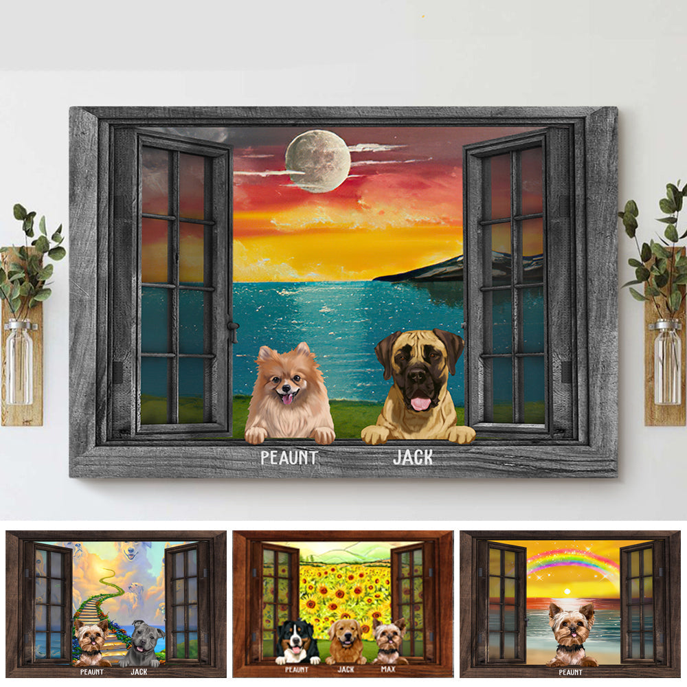 Always By My Side - Personalized Dog Memorial Canvas