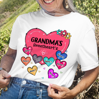 Thumbnail for Personalized Flower Grandma Mom Sweet Hearts Custom Kids T-shirt, Gift For Mother's Day