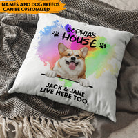 Thumbnail for Lives Here Too - Personalized Pillow, Dog Lovers Gift