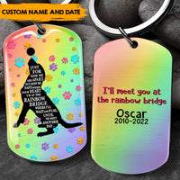 Thumbnail for Meet You At The Rainbow Bridge - Personalized 2-sided Keychain, Pet Memorial Gift