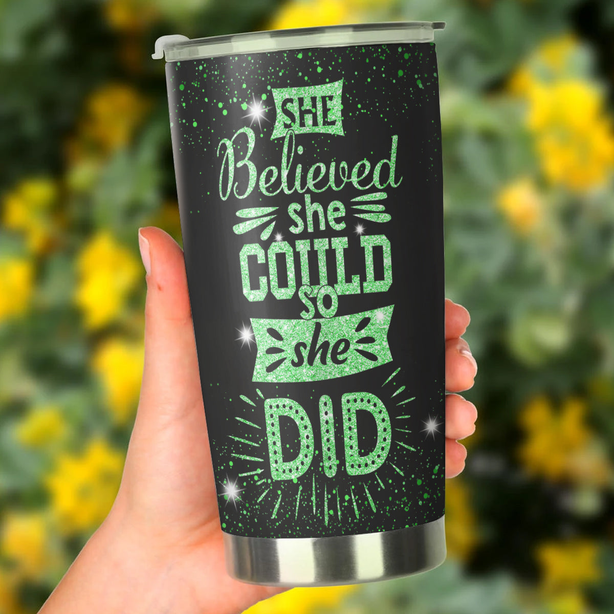 She believe she could so she did - Personalized Tumbler, Graduation Gifts