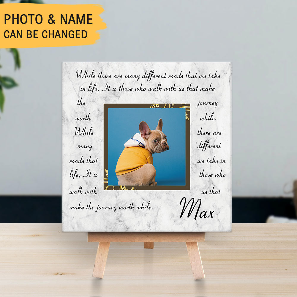 Personalized Pet Memorial Square Stone Album-In Loving Memory-Making The Journey Worth While - Jonxifon