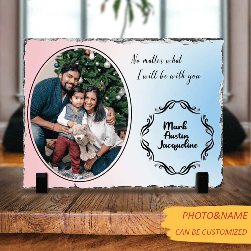 Personalized Couple Blessed Slate Photo- Memorial  Gift-I Will Be With You - Jonxifon