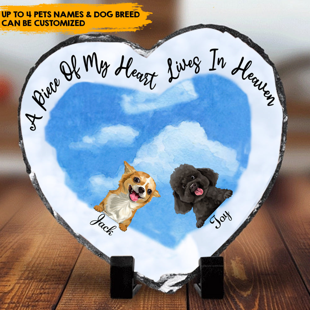 Loving From Heaven Above - Personalized Heart-Shape Photo Slate, Pet Memorial Gift