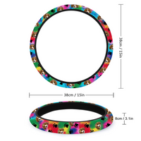 Thumbnail for Custom Hologram Tie Dye Photo Dog Cat Car Steering Wheel Cover, Pet Lover Gift JonxiFon