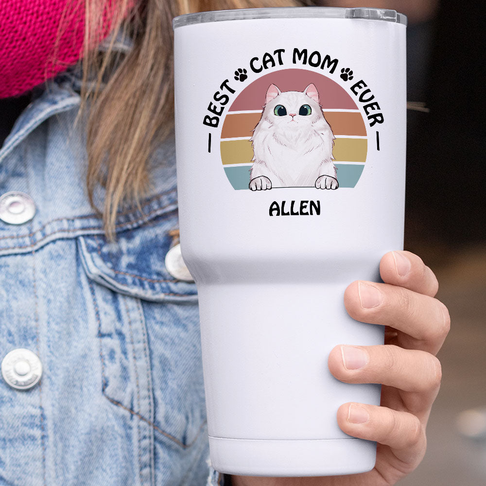 Best Cat Mom Ever 30oz Tumbler, Gift For Cat Mom - Jonxifon