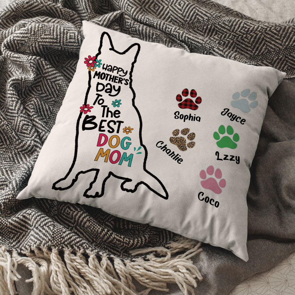 Happy Mother's Day Best Dog Mom - Personalized Pillow - Jonxifon