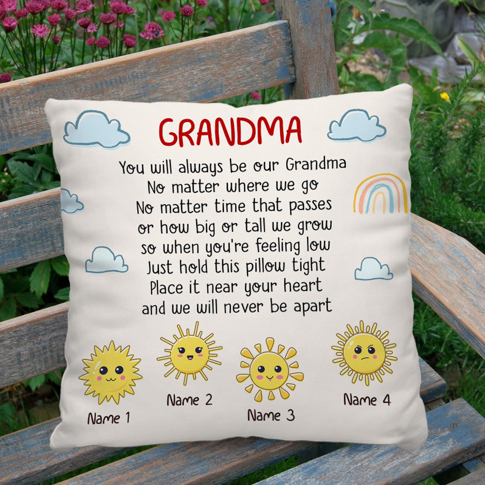 Personalized Grandma Little Sunshines Pillow, Gift For Mom Nana