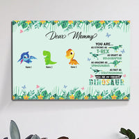 Thumbnail for Mamasaurus You're My Favorite - Personalized Mother's Day Canvas Wall Art - Jonxifon