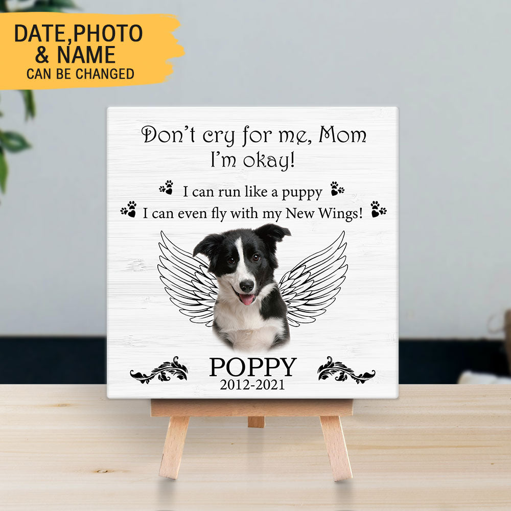 Personalized Pet Memorial Square Stone Album-Dog Cat Loss Gifts-Deeply Loved-Pet Bereavement Gift-Don't Cry For Me! - Jonxifon