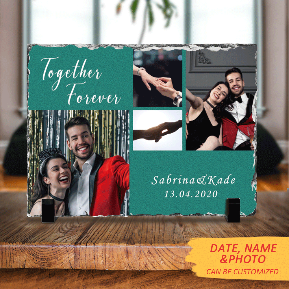 Together Forever Couple Blessed Slate Photo - Memorial  Gift - Jonxifon