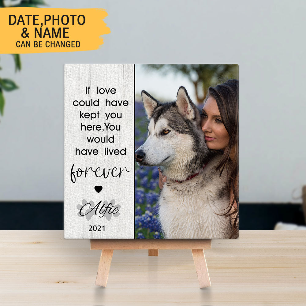 If Love Could Have Kept You Here - Stone Album Upload Photo, Fluffy Dog & Cat Memorial Gifts - Jonxifon