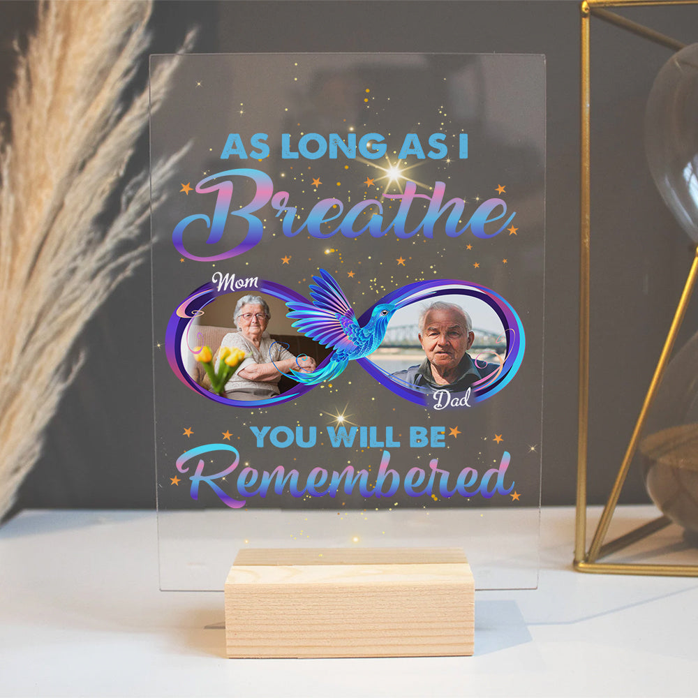 As Long As I Breath - Memorial Customized Acrylic Plaque