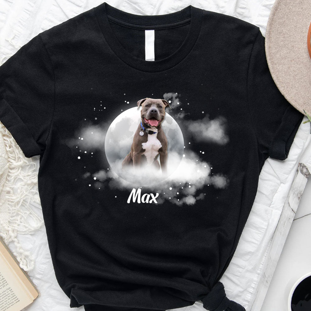 Custom Photo Dog Moon Dog T-shirt, Dog Lover Gift