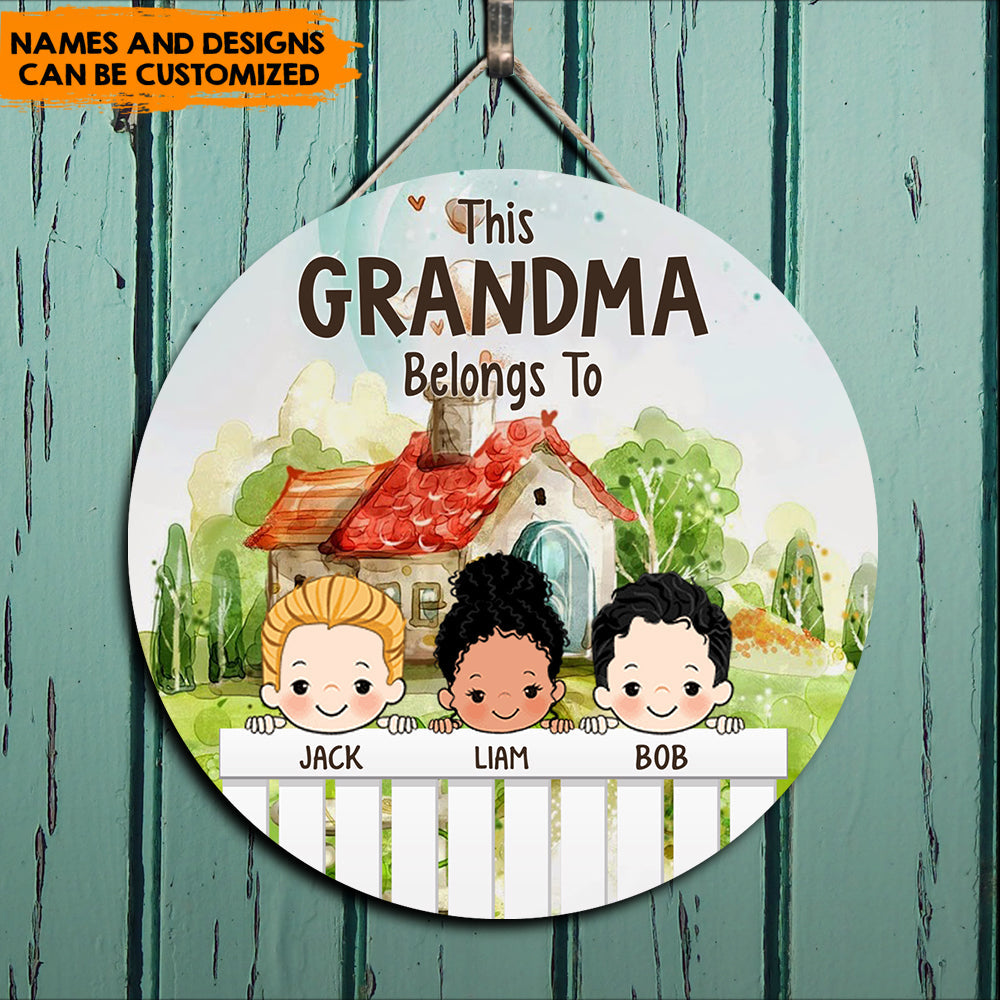 Grandkids Spoiled Here, Gift For Mother's Day, Grandma - Customized Door Sign