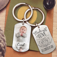 Thumbnail for This baby is made with love Photo Metal Keychain, Gift for new mom new dad